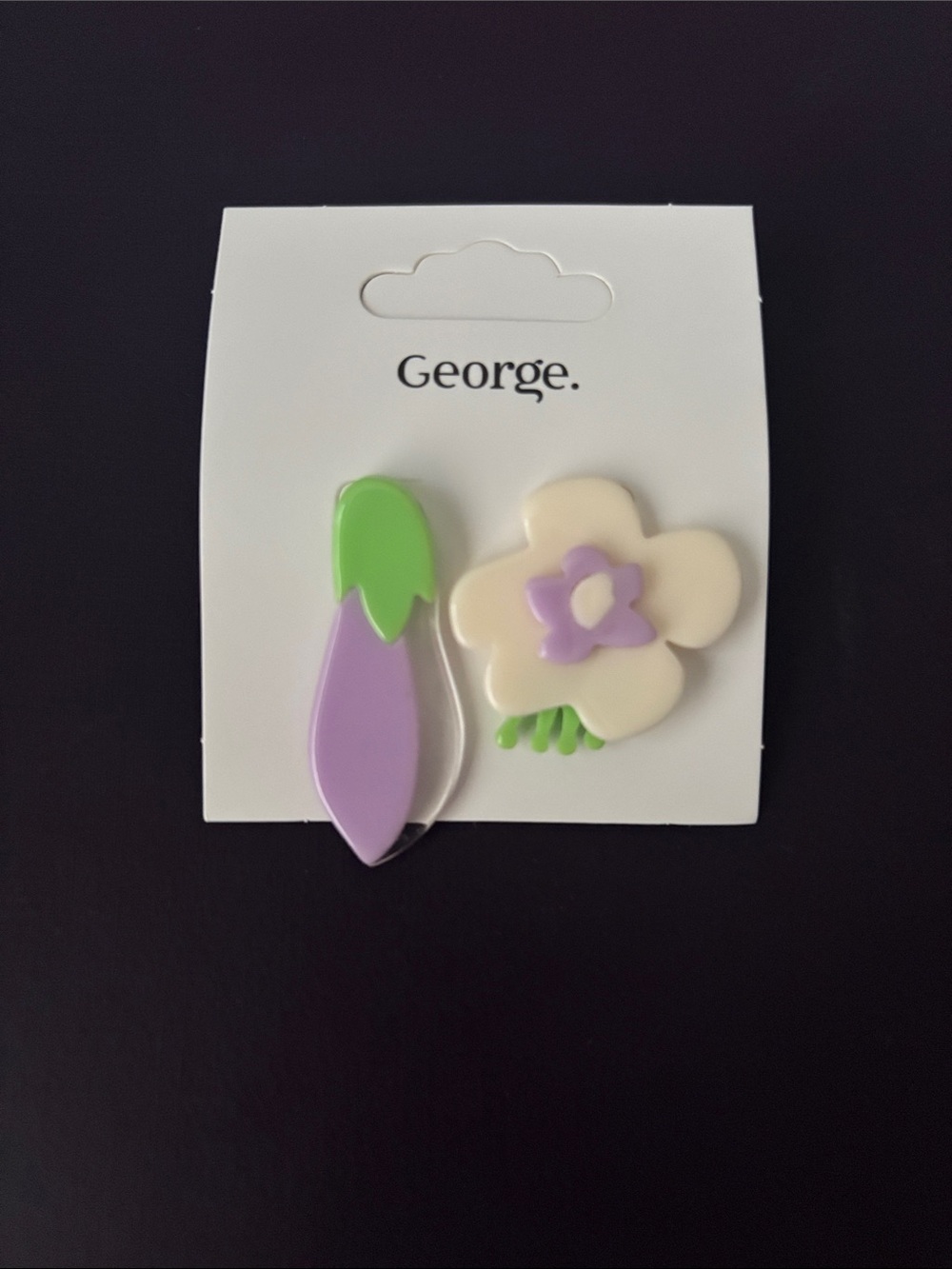 George Kids Flower & Bud Hair Clips - Purple, Cream, Green
